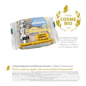 Prix Cosmébio pour le shampoing solide bio de Secrets de Provence
