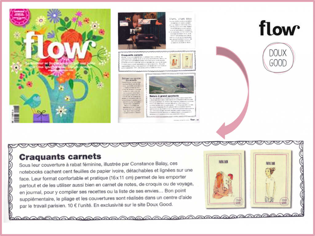 Les carnets Doux Good sont à l'honneur dans Flow magazine