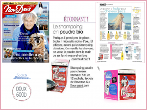 Nous Deux - Août 2016 - Shampoing en poudre Secrets de Provence disponible sur Doux Good