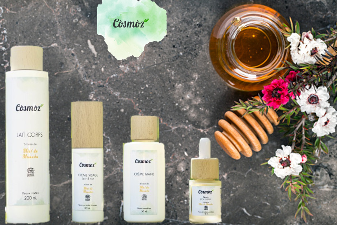 Cosmoz, les cosmétiques bio et made in France au miel de manuka - lancement sur Doux Good